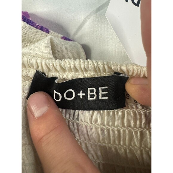 Do Be One Piece Womens Size Small Rompers Strapless Purple White Pleated NWT - Picture 2 of 7